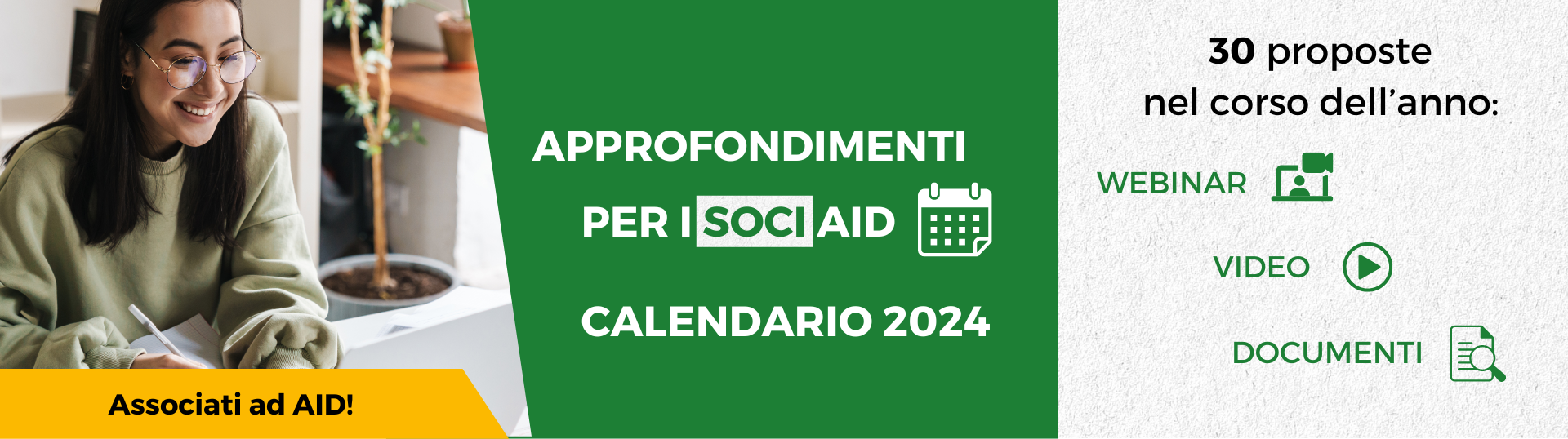 Calendario approfondimenti soci AID 2024: tutti gli aggiornamenti