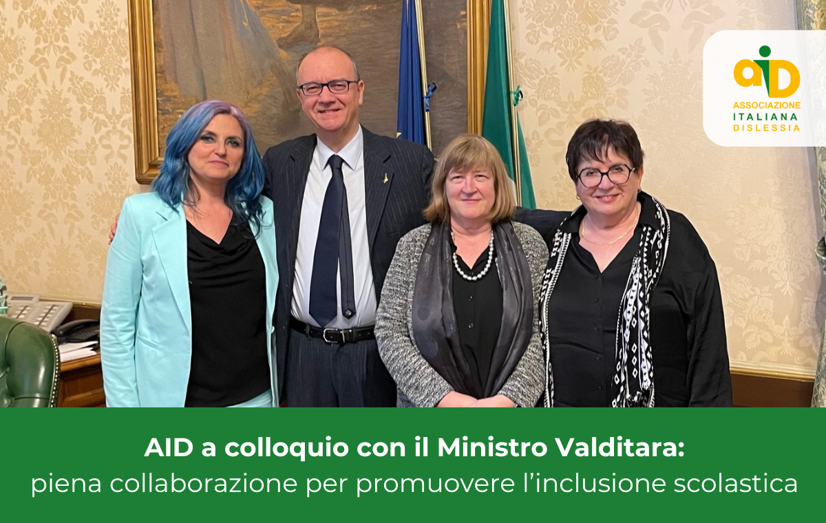 AID a colloquio con il Ministro Valditara:  piena collaborazione per promuovere  l’inclusione scolastica