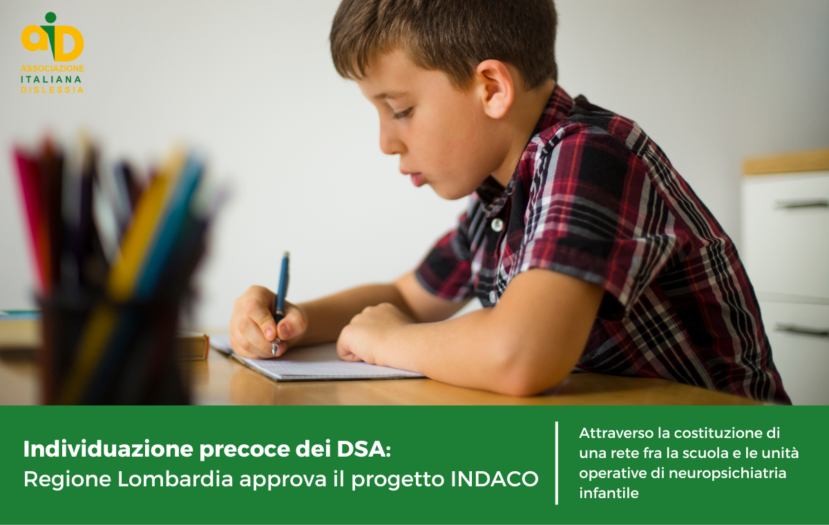 Individuazione precoce dei DSA: Regione Lombardia approva il progetto INDACO