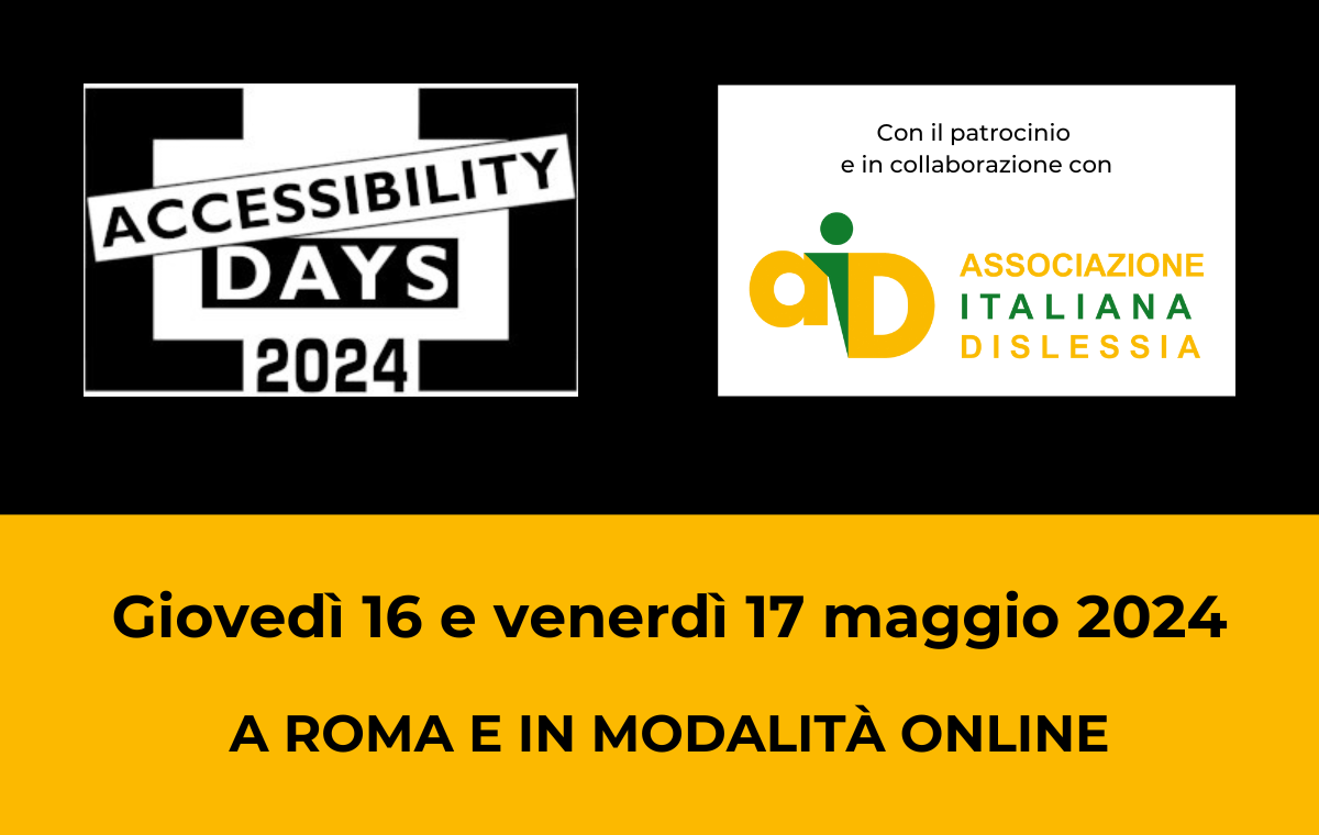 16 e 17 maggio: partecipa agli Accessibility Days 2024