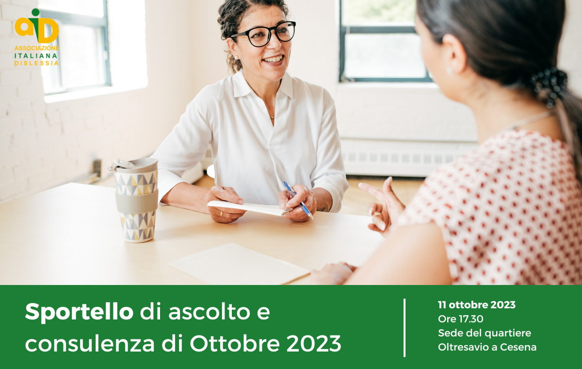 Sportello di ascolto e consulenza di Ottobre 2023 a Cesena