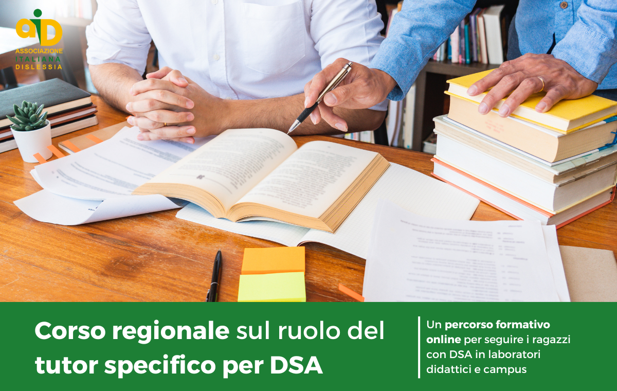 La sezione AID di prato promuove un corso regionale sul ruolo del Tutor, aperto ai soci AID che vivono e lavorano nella Regione Toscana. 
Termine e modalità di presentazione della domanda di partecipazione: entro il 25 febbraio 2022.