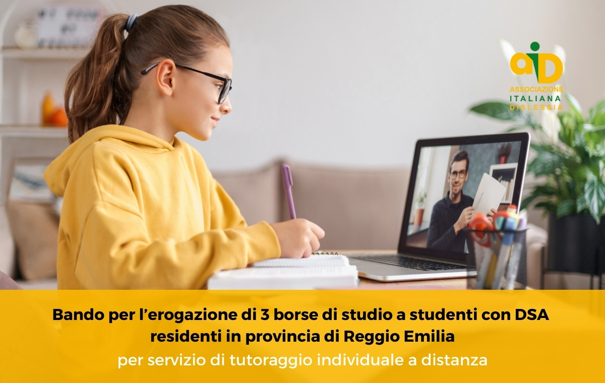 Bando per l’erogazione di 3 borse di studio a studenti con DSA residenti in provincia di Reggio Emilia