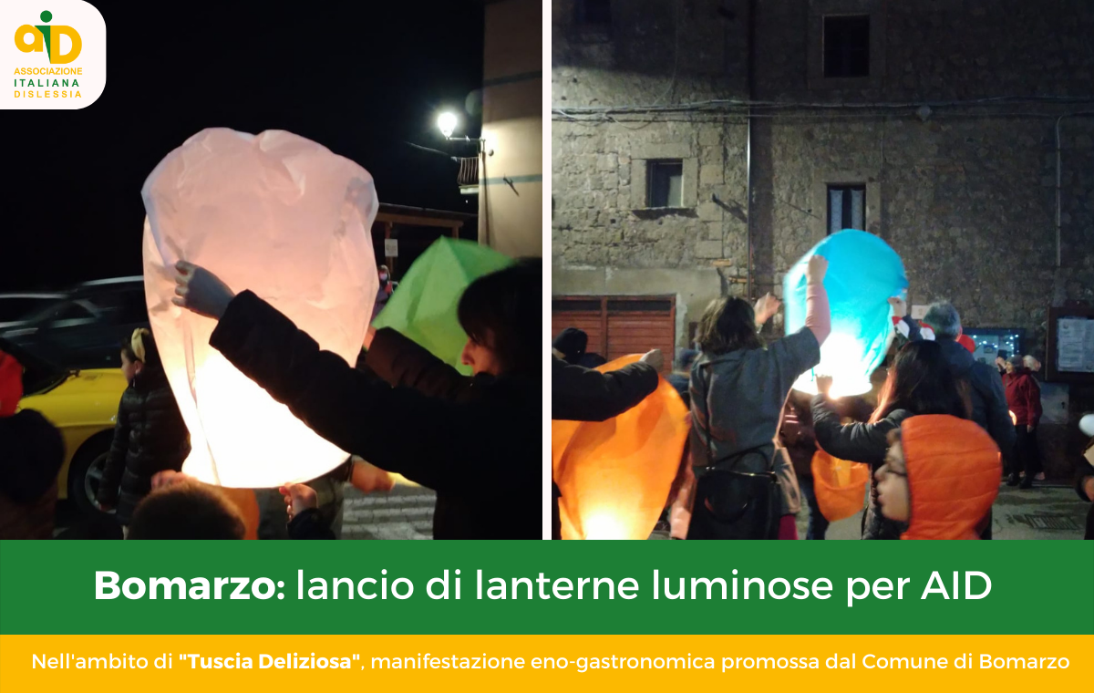 Bomarzo: lancio di lanterne luminose per AID